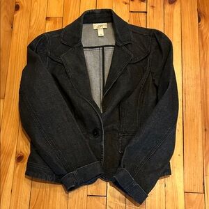 LOFT Black Denim Blazer Jacket